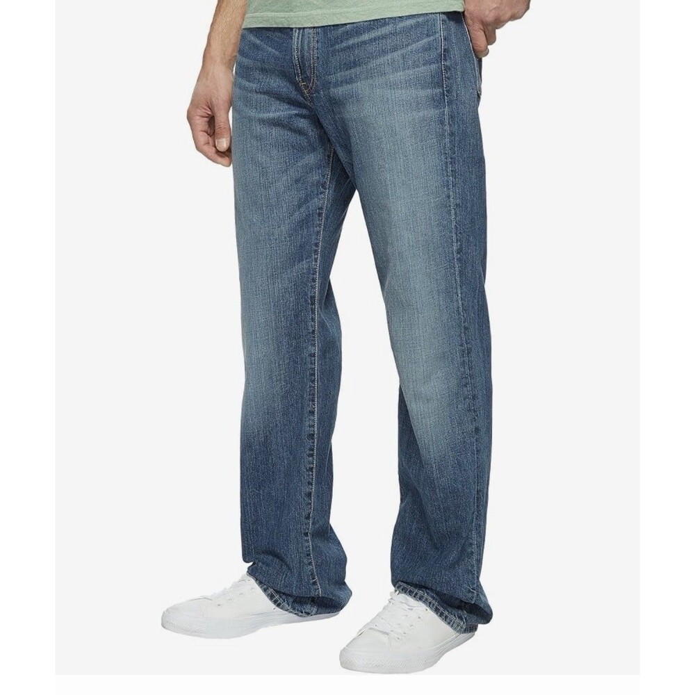 Lucky Brand Mens 181 Relaxed Straight Jeans 33 x 31 Light Blue Academia Western